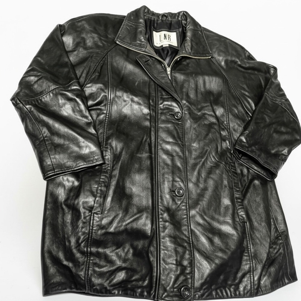LNR by la nouvelle renaissance Black Genuine Leather Jacket Women's Large‎ Coat